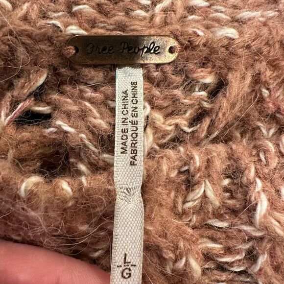 Free People Blush Open Knit Boho Sweater | Oversized Slouchy Fit - Picture 3 of 4